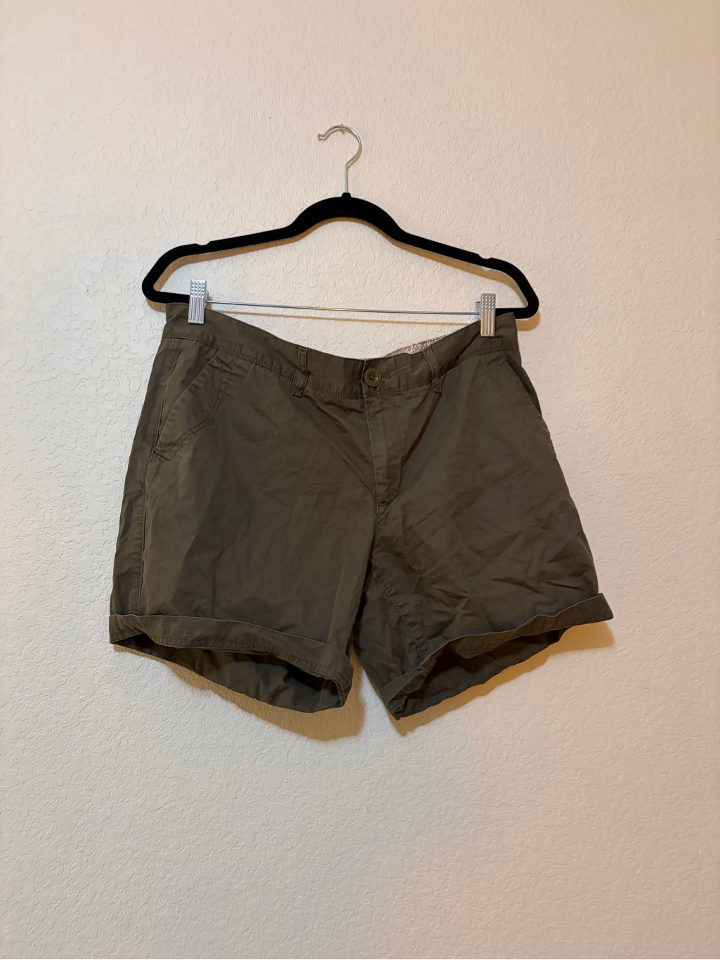 Eddie Bauer Olive Roll-Hem Hiking Shorts